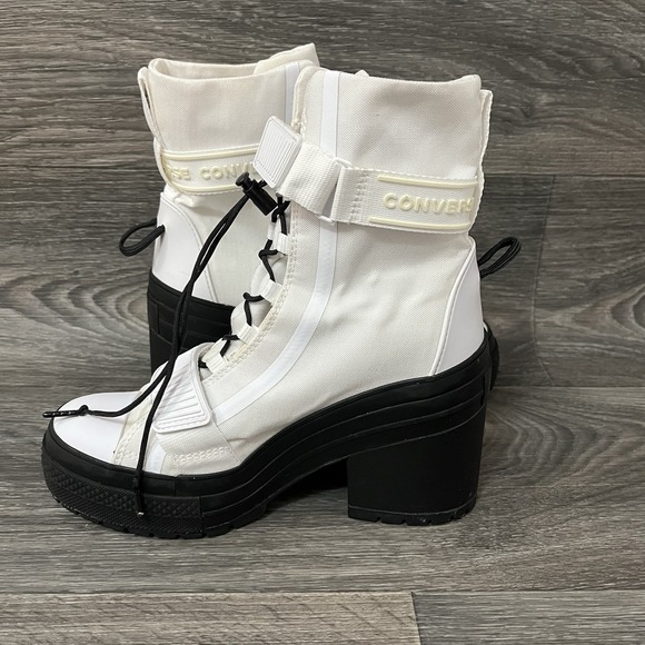 Converse Boots Womens Size 7 Chuck Taylor All Star GR82 White Black Platform - Picture 5 of 13